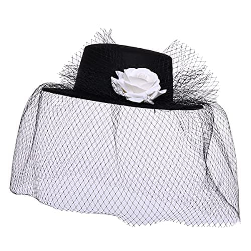 COSDREAMER Women's Vintage Black Fedora Hats with Bows