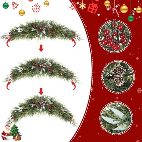 U'Artlines 43" Artificial Pine Cone & Berry Swag for Door & Home Decor