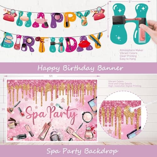 Pink Spa Birthday Party Decorations for Girls