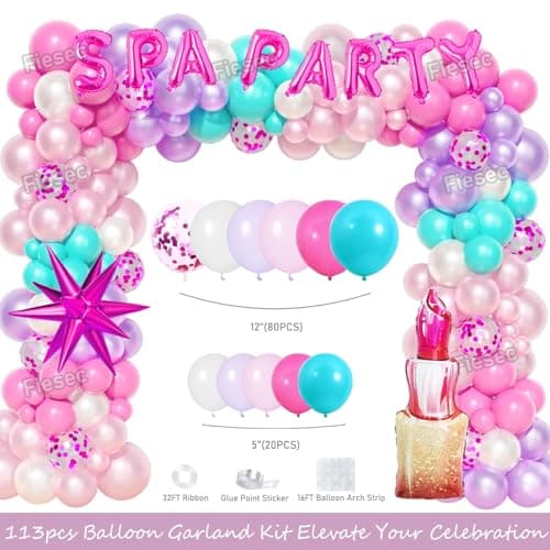Pink Spa Birthday Party Decorations for Girls
