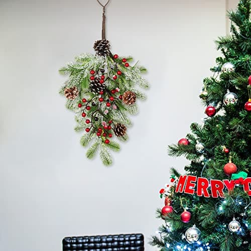 Artificial Christmas Teardrop Swag for Pine Branches and Door Décor