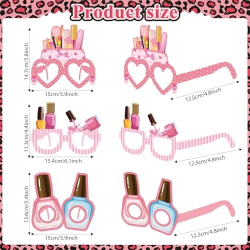 32pcs Spa Photo Booth Props: Makeup Eyeglasses Frames for Party Decorations