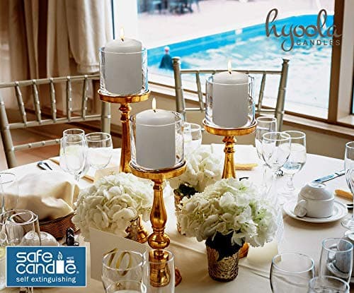 Hyiola Unscented 2x4 Inch Pillar Candles - Set of 4