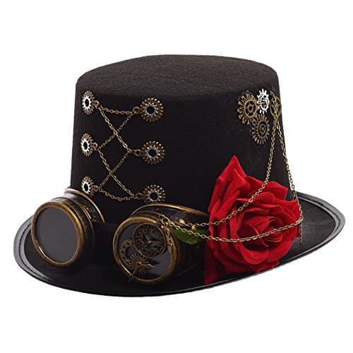 GRACEART Steampunk Top Hats with Goggles for All