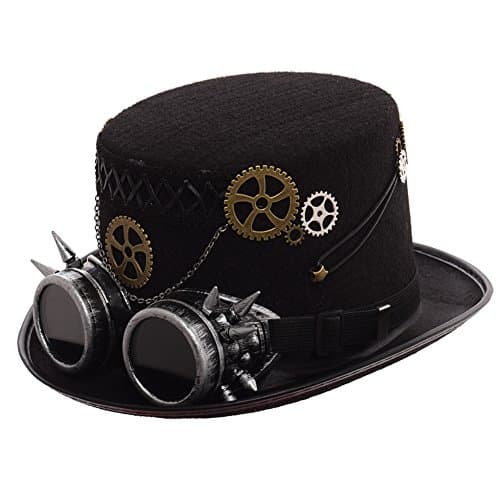 GRACEART Steampunk Top Hats with Goggles for All