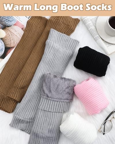 Women's Fleece Lined Leg Warmers for Winter Skating and Daily Wear