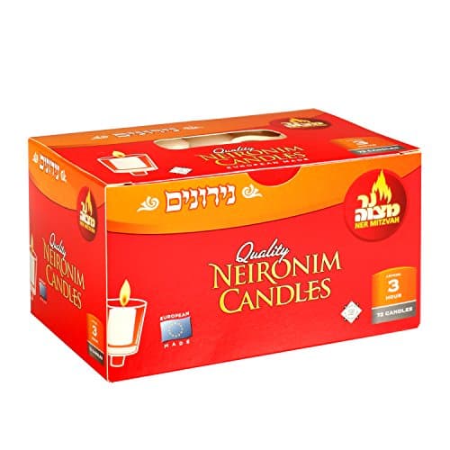 Ner Mitzvah 3-Hour Neironim Shabbat Candles - 72 Count