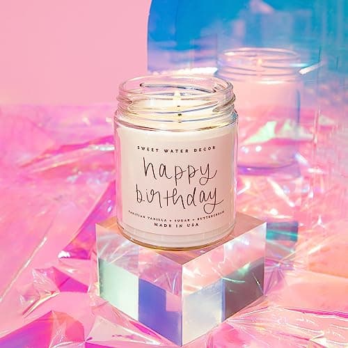 Sweet Water Decor Vanilla Sugar Birthday Candles - Perfect Gift for Mom Friends Girls