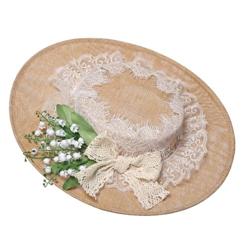 COSDREAMER Victorian Floral Flat Hat for Women and Girls