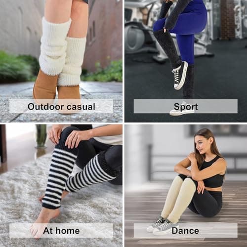 NiceACSRise Long Wool Knit Leg Warmers for Women - Ballet, Ice Skating & Dance