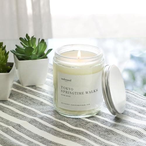 Japanese Cherry Blossom Scented Candle | USA-Handmade 7.5oz Soy Candle | 50hr Burn Time