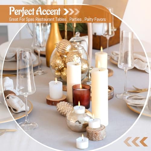 MTLEE Set of 60 White Pillar Unscented Emergency Decorative Candles for Home and Wedding