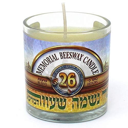 Kosher 6 Pack Rambue Yahrzeit Beeswax Candles - 24 Hour Burning Time