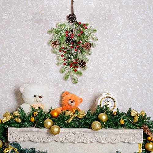 Artificial Christmas Teardrop Swag for Pine Branches and Door Décor