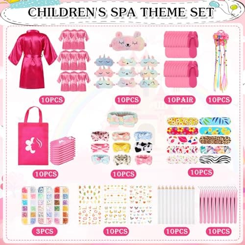 Toulite 10 Sets Spa Birthday Party Supplies for Girls, Kids