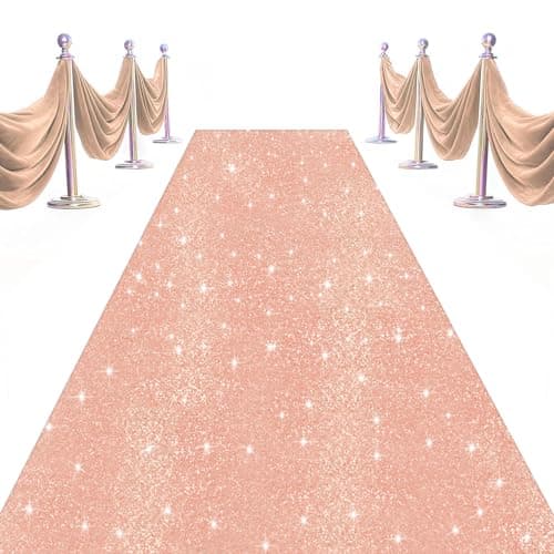 Rose Gold Sequin Aisle Runner for Wedding Ceremony and Party Decor