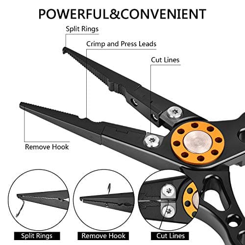 ZACX Fish Lip Gripper Pliers - Multi-Function Hook & Split Ring Tool for Fly & Ice Fishing - Gift for Men (Package B)