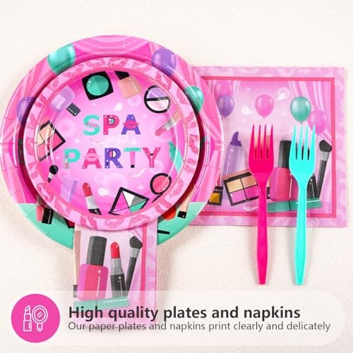 Grencian Hot Pink Spa Party Supplies for Girls & Women Pamper Party Favors Serves 24
