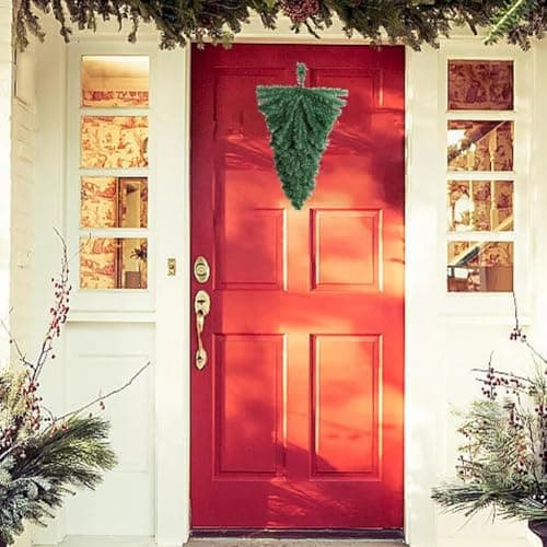 2 Pcs Artificial Christmas Teardrop Swag Garland for Door Mantle Indoor/Outdoor