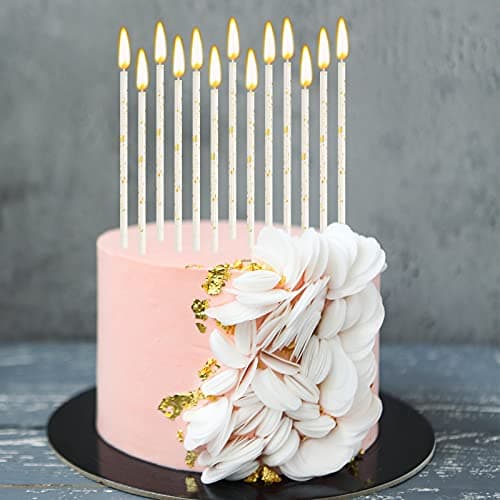 24pcs Long Thin Birthday Candles for Cake & Parties