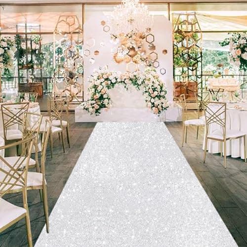 Silver Aisle Runner for Wedding Ceremony