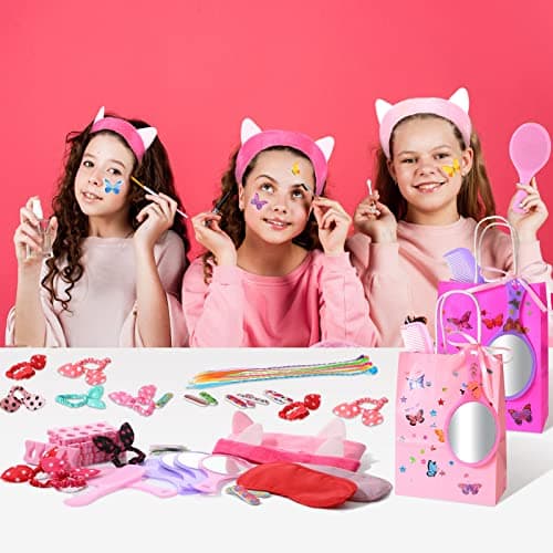 Pinkunn 192 Pcs Spa Party Supplies for Girls: Spa Favors, Accessories, and Gift Bags