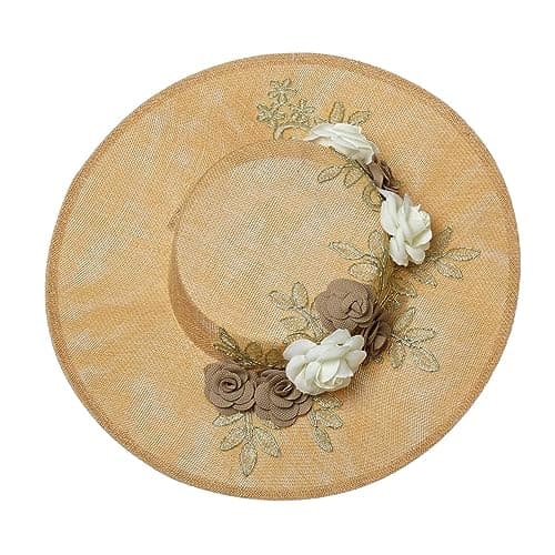 COSDREAMER Victorian Floral Flat Hat for Women and Girls