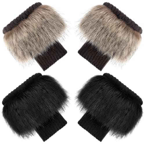 Bencailor Women's Faux Fur Leg Warmers Knee High Fuzzy Cuffs