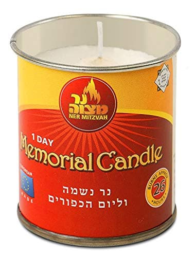 Ner Mitzvah 1 Day Yartzeit Candle, 6 Pack, 24 Hour Kosher Tin Cup Holder