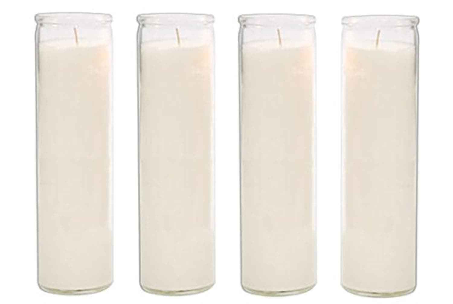 Brilux Classic White Glass Candles, Set of 4, 8-INCHES