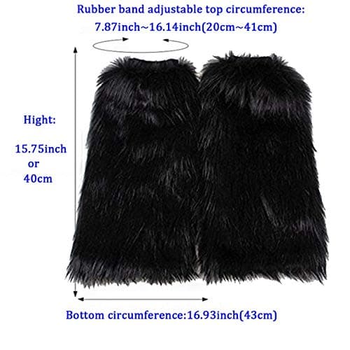 HiMeiping Cozy Faux Fur Leg Warmer Boot Cuff Cover