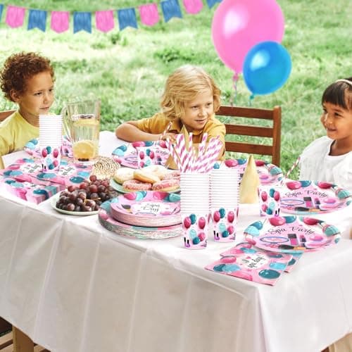 Spa Birthday Party Decorations, 120PCs Disposable Tableware | Relaxing Supplies for 24 Guests