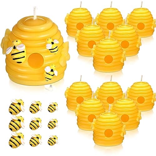 Shihanee 55 Pcs Honeycomb Candles Beeswax Beehive Set Baby Shower Favors