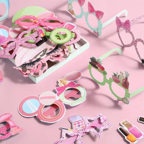 32pcs Spa Photo Booth Props: Makeup Eyeglasses Frames for Party Decorations
