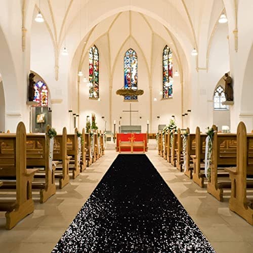 Black Sequin Aisle Runner for Wedding - 10FT Long