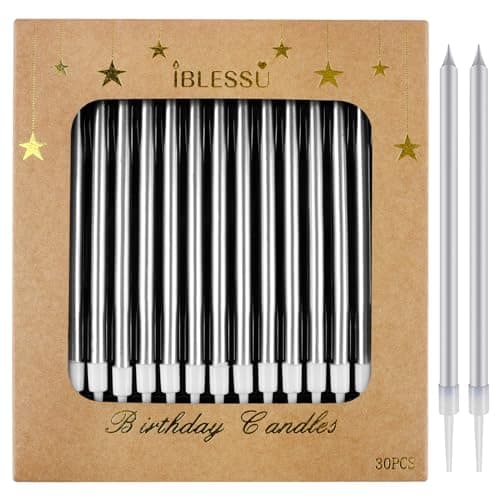 30 Pcs Long Birthday Candles - Champagne Gold, Tall & Perfect for Weddings & Partys