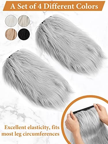 JaGely Women's Fluffy Faux Fur Leg Warmers Winter Warm Boot Covers