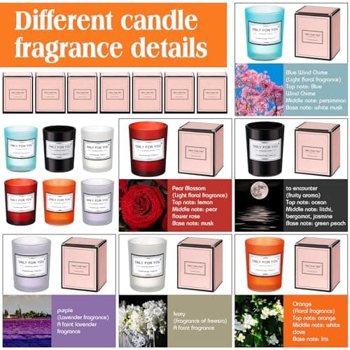 Scented Candle Gift Set for Women - Long Lasting Aromatherapy (Bright Style)