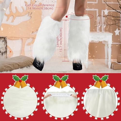 Zando Women's Soft Fur Leg Warmers Fluffy Boot Cuffs for Winter