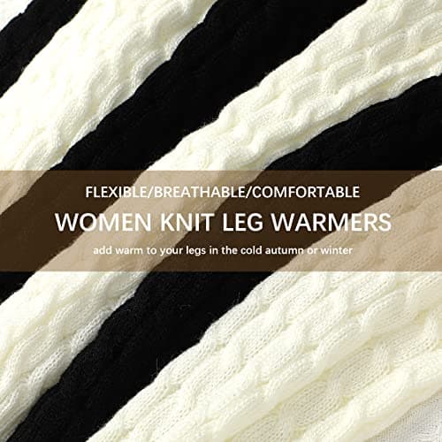 Satinior Women's Cable Knit Leg Warmers Winter Knee Stockings Cuffs