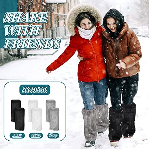 Vicenpal Soft Faux Fur Leg Warmers - Women's Winter Festival Wear