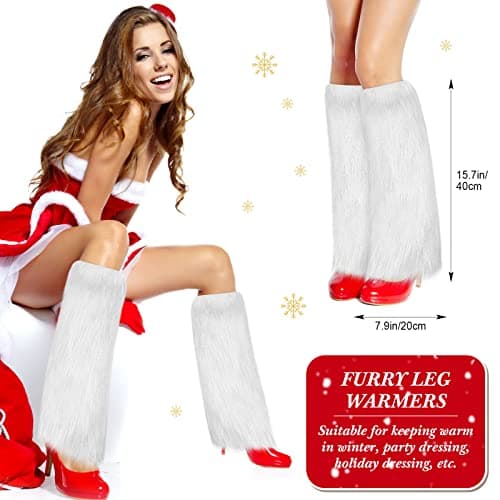 Vicenpal Soft Faux Fur Leg Warmers - Women's Winter Festival Wear