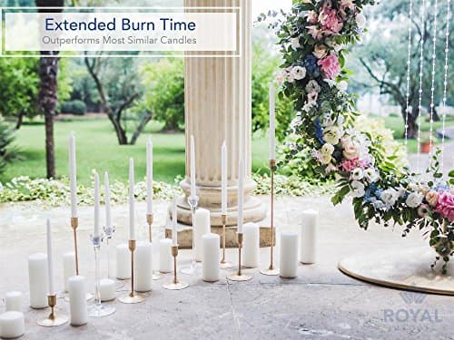 Set of 12 White Unscented Pillar Candles – 3x3 Inch, 30 Hours Burn Time for Weddings, Parties, and Home Decor