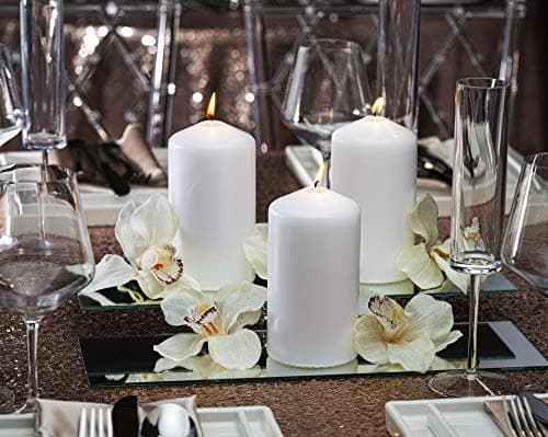 BOLSIUS 6 White Pillar Candles - 3x6 Inches, 70+ Hours Burn Time
