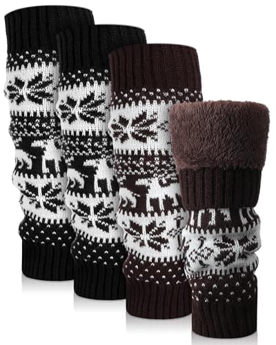 Winter Fleece Lined Leg Warmer for Women - Vintage Long Socks
