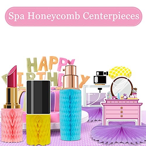 10 Piece Spa Honeycomb Centerpieces for Makeup Party Supplies