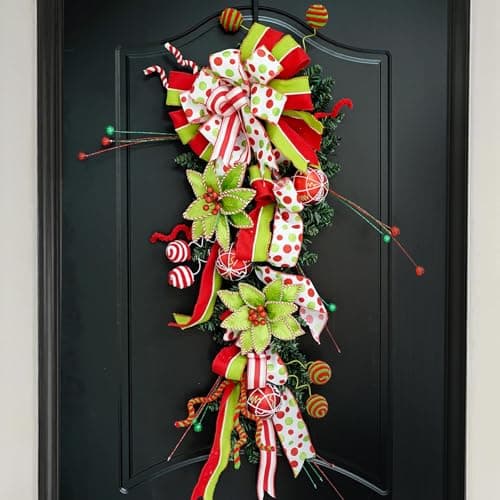 36 Inch Natural Pine Teardrop Swag Wreath for Holiday Décor