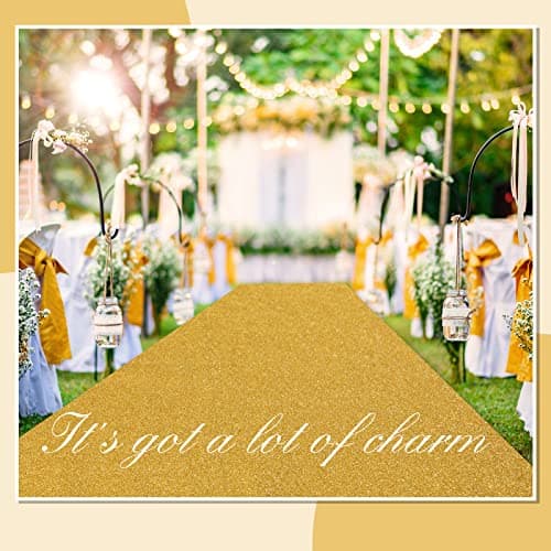 Gold Sequin Aisle Runner for Weddings and Events (2 x 15 ft)