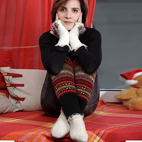 Satinior Women's Bohemian Leg Warmers Long Knit Boot Cuffs