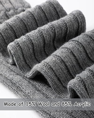 Women's Wool Leg Warmers: 2 Pairs in Black and Grey